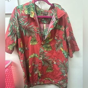 Cooke Street Hawaiian 🌺 Islands Red Tropical Men's Shirt Size 2XL